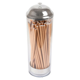 Plastic Dispenser for Straws PS Round shape (12 Units)