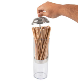 Plastic Dispenser for Straws PS Round shape (12 Units)