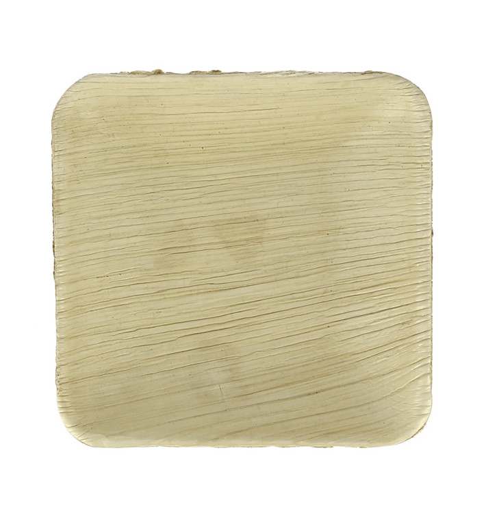 Palm Leaf Mini Plate Square Shape 10x10x2,5cm (25 Units) 