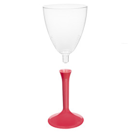 Plastic Stemmed Glass Wine Coral Removable Stem 180ml (200 Units)