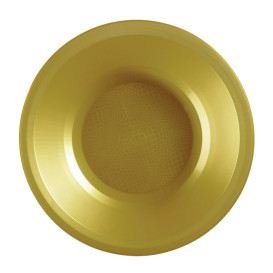 Plastic Plate Deep Gold "Round" PP Ø19,5 cm (600 Units)