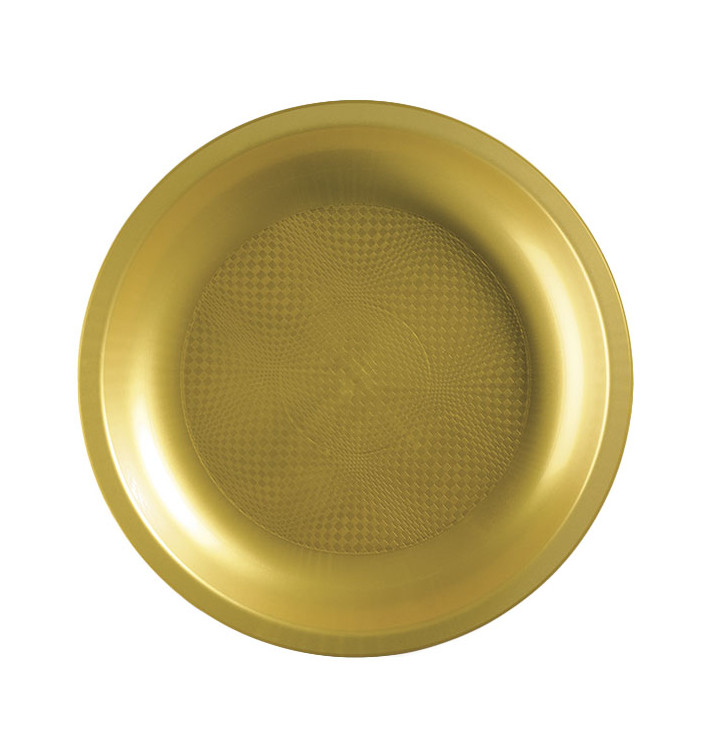 Plastic Plate Gold "Round" PP Ø29 cm (10 Units) 