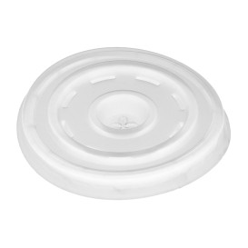 Plastic Lid with Straw Slot PS for Foam Cup and Paper Cup Ø7,4cm 6 Oz/7 Oz (1000 Units)