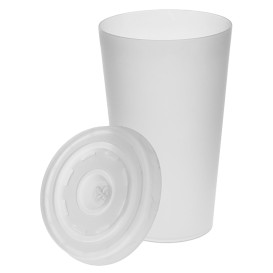 Plastic Lid with Straw Slot PS for Foam Cup and Paper Cup Ø7,4cm 6 Oz/7 Oz (1000 Units)