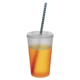 Plastic Lid with Straw Slot PS for Foam Cup and Paper Cup Ø7,4cm 6 Oz/7 Oz (1000 Units)