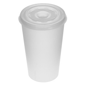 Plastic Lid with Straw Slot PS for Foam Cup and Paper Cup Ø7,4cm 6 Oz/7 Oz (1000 Units)