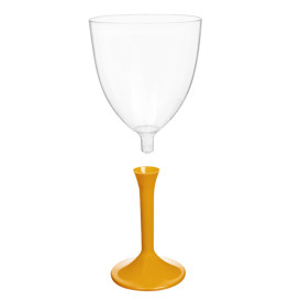 Plastic Stemmed Glass Wine Mango Removable Stem 300ml (40 Units)