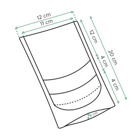 Paper Doypack Kraft with self closing and Window 12+6x20cm (50 Units)