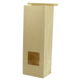 Paper Bag without Handle Kraft and Window 9+6x26cm (1000 Uds)