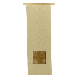 Paper Bag without Handle Kraft and Window 9+6x26cm (50 Uds)