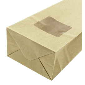 Paper Bag without Handle Kraft and Window 9+6x26cm (50 Uds)