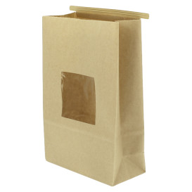 Paper Bag without Handle Kraft and Window 15+7x23cm (1000 Uds)