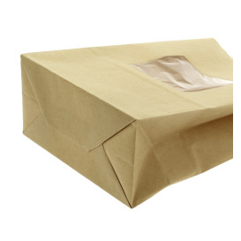 Paper Bag without Handle Kraft and Window 15+7x23cm (1000 Uds)