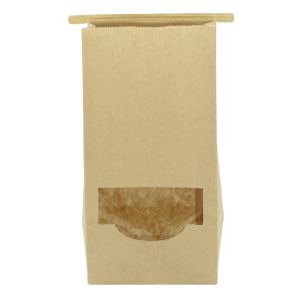 Paper Bag without Handle Kraft and Window 12+6x23,5cm (1000 Uds)