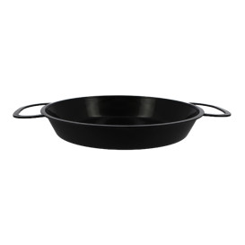 Serving Mini Paella Pan Tray Black PP 15cm (6 Units) 