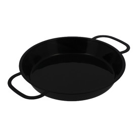 Serving Mini Paella Pan Tray Black PP 15cm (6 Units) 