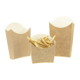 Paper French Fries Scoop Container Kraft Medium size 8,2x3,5x12,5cm (500 Units)