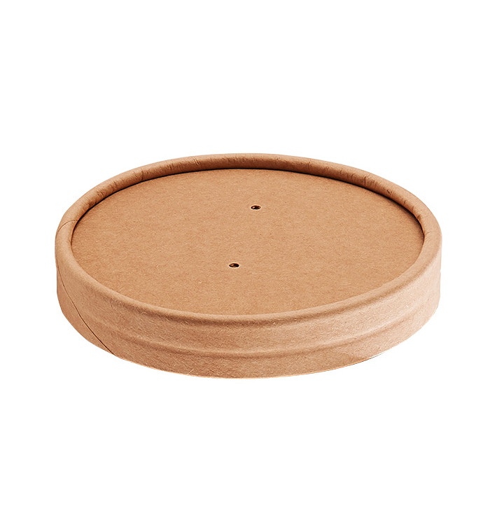 Kraft Carton Lid for 8Oz/250ml and 12Oz/350ml Carton Pots (500 Units)