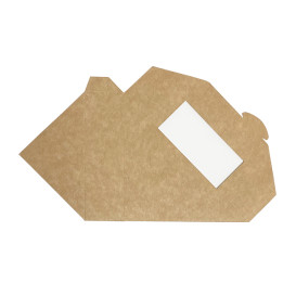 Paper Take-Out Container with Window Kraft 125x38x125mm (500 Units) 