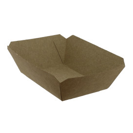 Paper Food Boat Tray Kraft-Kraft 250ml 9,6x6,5x4,2cm (1000 Units)