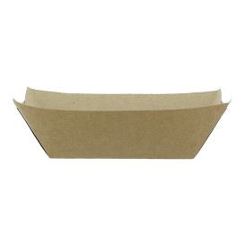 Paper Food Boat Tray Kraft-Kraft 350ml 10,6x7,3x4,5cm (25 Units) 