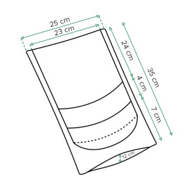 Paper Doypack Kraft with self closing and Window 25+12x35cm (250 Units)