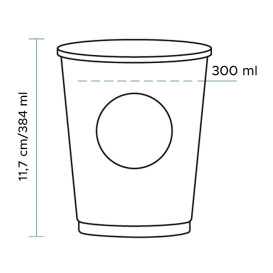 Paper Cup PLA "BioWare" 12 Oz/384ml Ø8,0cm (55 Units)