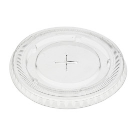 Flat Lid with Cross PET transparent Ø8,5cm (1.000 Units)