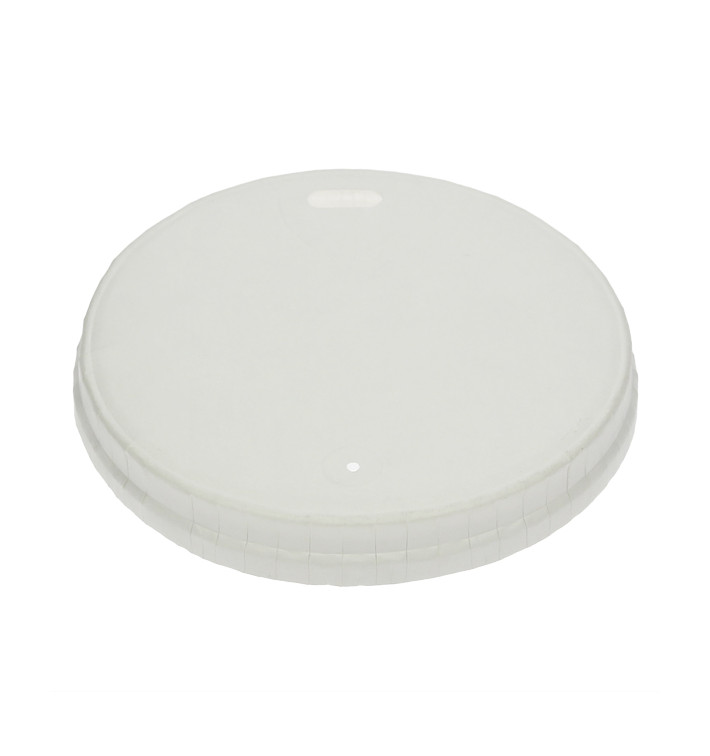 Travel Lid with White Paper Hole Ø9cm (100 Units) 