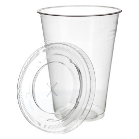 Flat Lid with Cross PET transparent Ø8,5cm (1.000 Units)