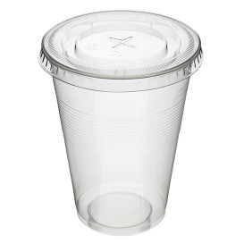 Flat Lid with Cross PET transparent Ø8,5cm (1.000 Units)