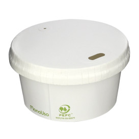 Travel Lid with White Paper Hole Ø8cm (100 Units) 