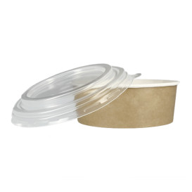 Paper Soup Bowl with Lid Kraft PP 25 Oz/750ml (250 Units)