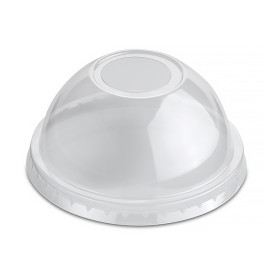 Plastic Dome Lid with Hole PP Crystal Ø7,9cm (1.000 Units)