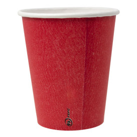 Plastic-Free Paper Cup 9 Oz/250ml "Colors" Red Ø8cm (20 Units)