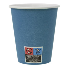 Plastic-Free Paper Cup 9 Oz/250ml "Colors" Blue Ø8cm (300 Units)