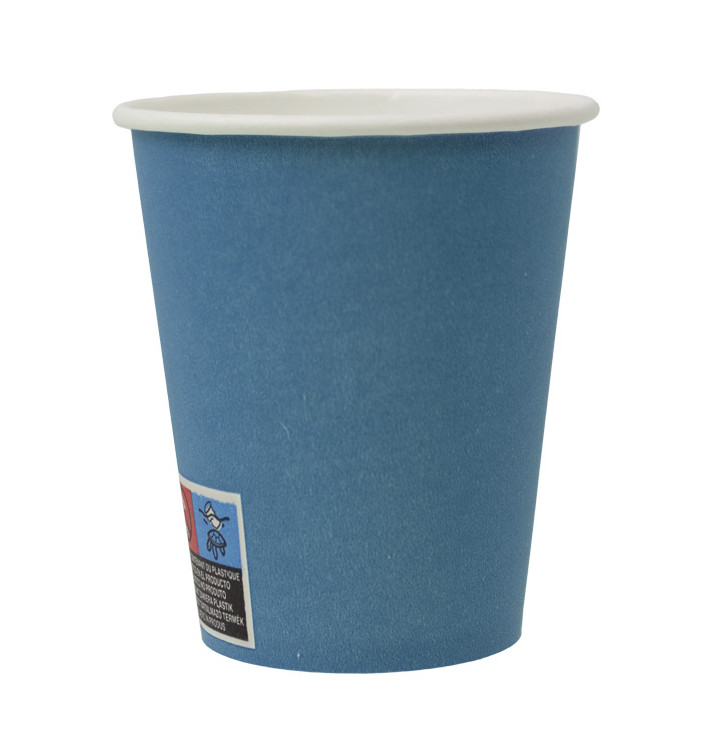 Plastic-Free Paper Cup 9 Oz/250ml "Colors" Blue Ø8,0cm (20 Units)