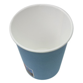 Plastic-Free Paper Cup 9 Oz/250ml "Colors" Blue Ø8,0cm (20 Units)