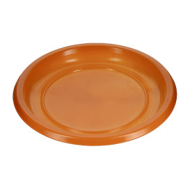 Reusable Plate Flat Economic PS Orange Ø22cm (25 Units)