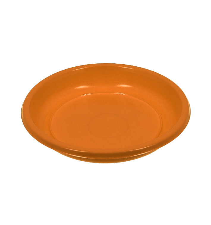 Reusable Plate Deep Economic PS Orange Ø20,5cm (25 Units) 