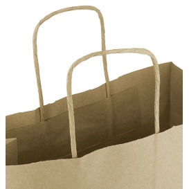 Paper Bag with Handles Kraft 100g/m² 25+11x31cm (200 Units)