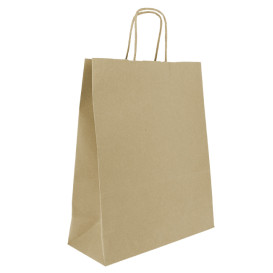 Paper Bag with Handles Kraft 100g/m² 25+11x31cm (200 Units)