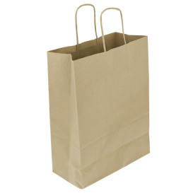 Paper Bag with Handles Kraft 100g/m² 25+11x31cm (200 Units)