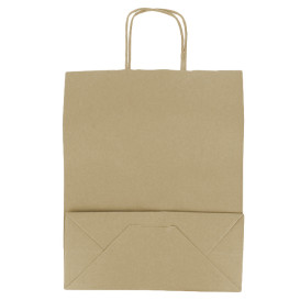 Paper Bag with Handles Kraft 100g/m² 25+11x31cm (200 Units)