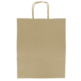 Paper Bag with Handles Kraft 100g/m² 25+11x31cm (200 Units)