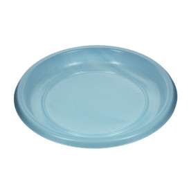 Reusable Plate Flat Economic PS Light Blue Ø17cm (300 Units)