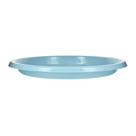 Reusable Plate Flat Economic PS Light Blue Ø17cm (300 Units)