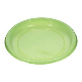 Reusable Plate Flat Economic PS Yellow Green Ø22cm (200 Units)