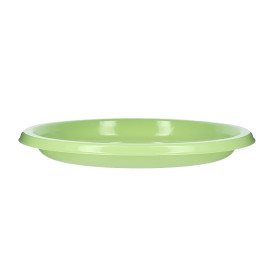 Reusable Plate Flat Economic PS Yellow Green Ø22cm (200 Units)