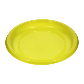 Reusable Plate Flat Economic PS Yellow Ø17cm (300 Units)